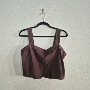 Abercrombie & Fitch Linen Blend Crop Top